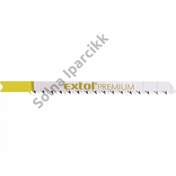 EXTOL PREMIUM dekopírlap, 5db, univerzális befogás, HCS; 75×8×1,5mm, 2,5mm fogtáv, köszörült, fordított állású fogak, egyenes vágás, p
