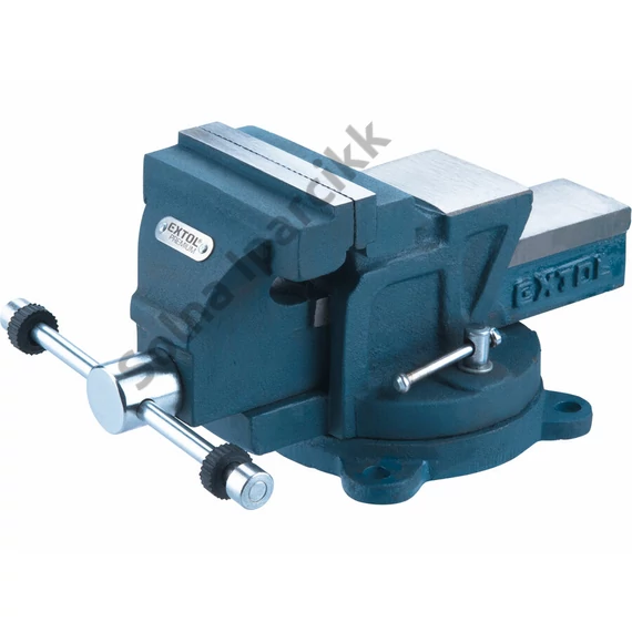 EXTOL PREMIUM  satu forgatható;100 mm, 5 kg, max.befogás: 100mm, max. összeszorító erő: 12kN, pofák keménysége: HRC 48-52