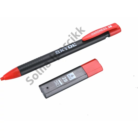 EXTOL PREMIUM ácsceruza; tölthető, 144 mm, 2B, 6 db 60 mm pótheggyel