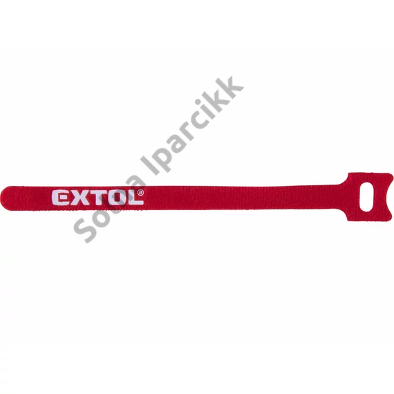 EXTOL PREMIUM kábelkötegelő 12,0×200mm 30db, tépőzáras, többször használható (oldható), piros, nylon