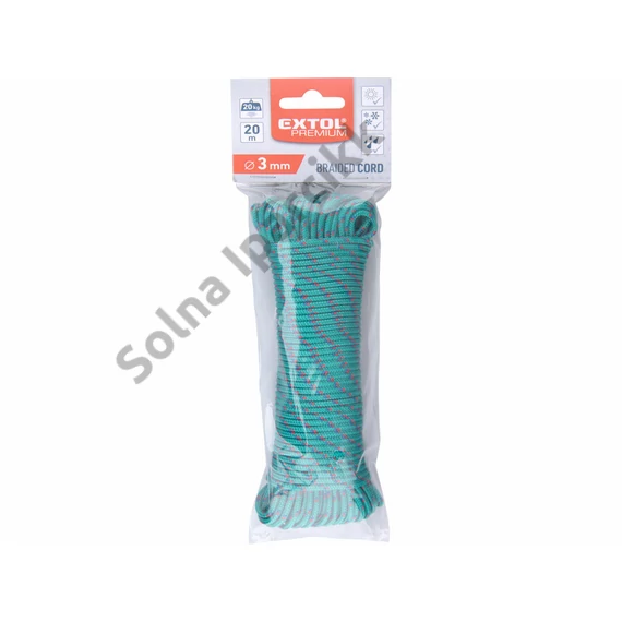 EXTOL PREMIUM zsinór, fonott, zöld, 3mm×20m, PP