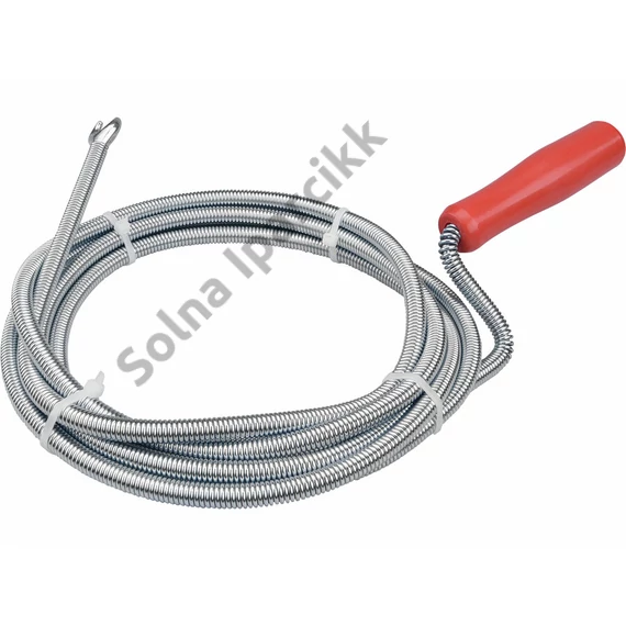 EXTOL PREMIUM lefolyócső tisztító, 3m, 9mm átmérő, kézi tekerővel, tisztító körömmel,  (1,9mm drótból sodorva)