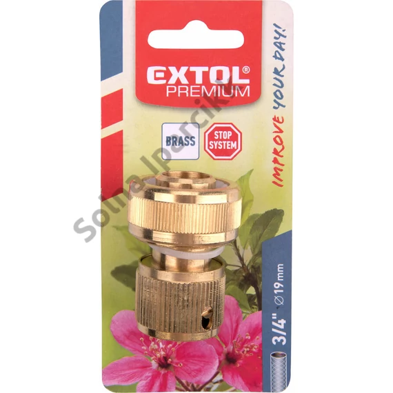 EXTOL PREMIUM  gyorscsatlakozó, réz; 3/4``, stoppos
