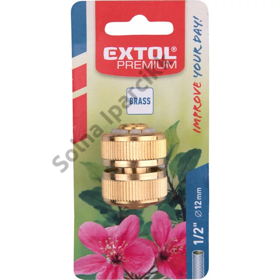 EXTOL PREMIUM  tömlőösszekötő, réz; 1/2``