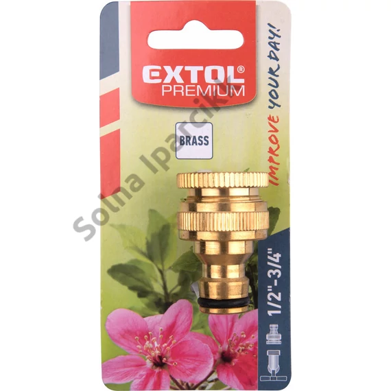 EXTOL PREMIUM  kuplung csatlakozó, réz, belsőmenetes; 3/4
