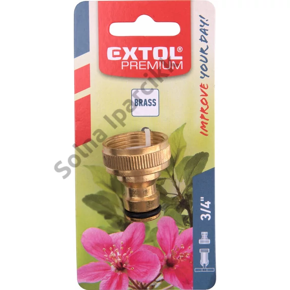 EXTOL PREMIUM  kuplung csatlakozó, réz, belsőmenetes; 3/4