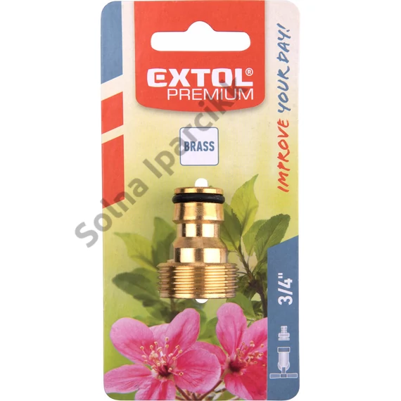 EXTOL PREMIUM  kuplung csatlakozó, réz, külsőmenetes; 3/4