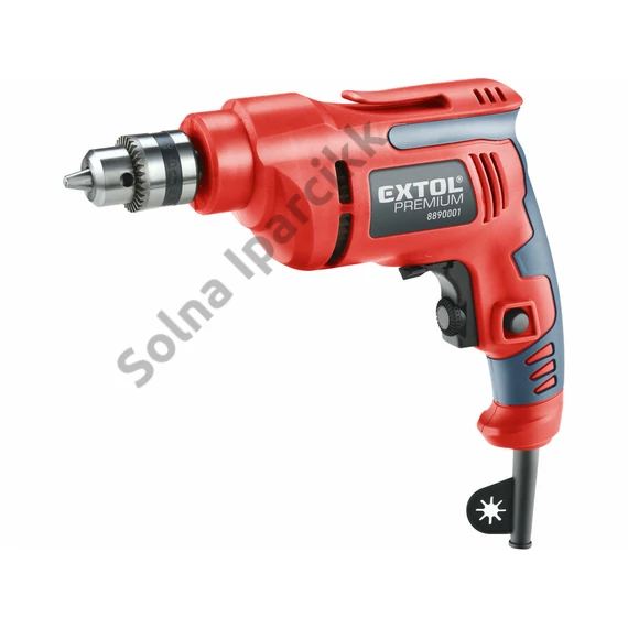 EXTOL PREMIUM  fúrógép 450W, 0-2800 ford/perc, kulcsos tokmány, 1,0-10mm, 1,6 kg papírdobozban