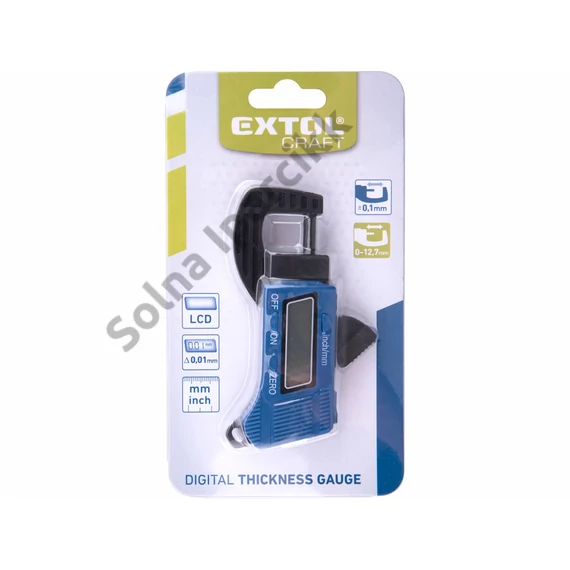 EXTOL CRAFT digitális mikrométer; 0,01×12,7mm, műanyag, pontosság ±0,1 mm