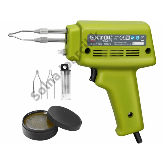 EXTOL CRAFT forrasztópisztoly kofferban, 230V~50 Hz, 100W