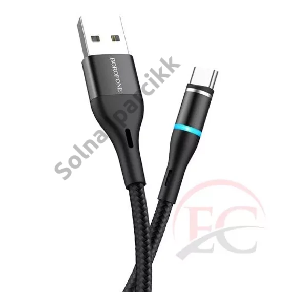 Borofone BU16 USB - USB-C mágneses kábel, 1,2m, 3A, fekete