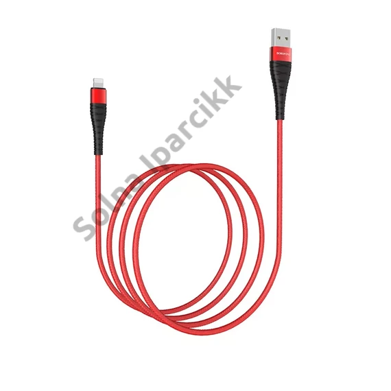 Borofone BX32 Lightning töltő és adatkábel 1m, 2.4A, törésgátlóval, piros