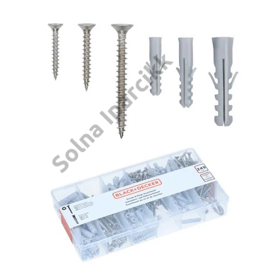 Csavar készlet tiplivel TX15 TX20 TX25 M5-M8 249db-os Black&Decker