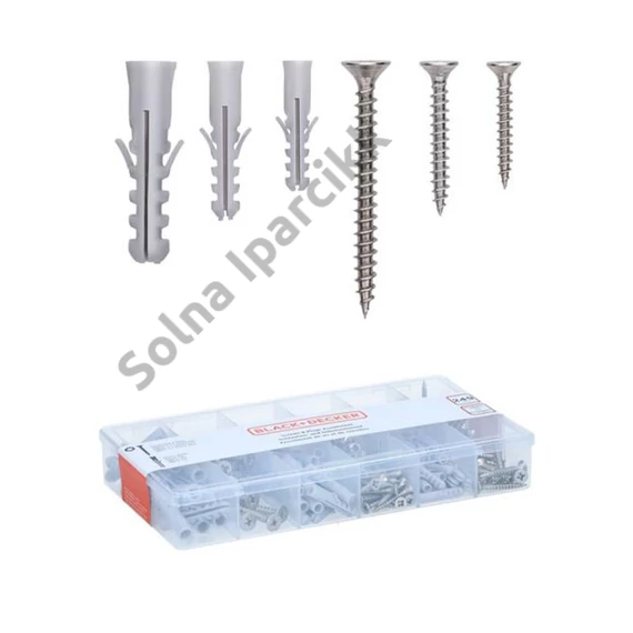 Csavar készlet tiplivel PZ1-PZ2 M5-M8 249db Black&Decker
