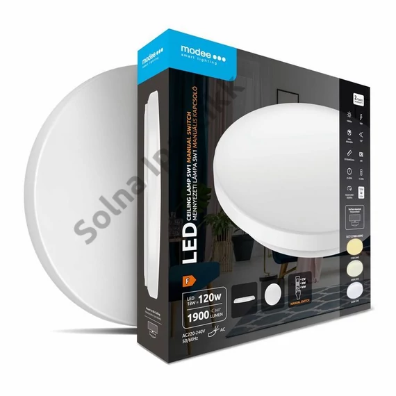 Modee Mennyezeti LED Lámpa (switch) 18W 3CCT D310x55mm SW1 (1900 lumen) ERP