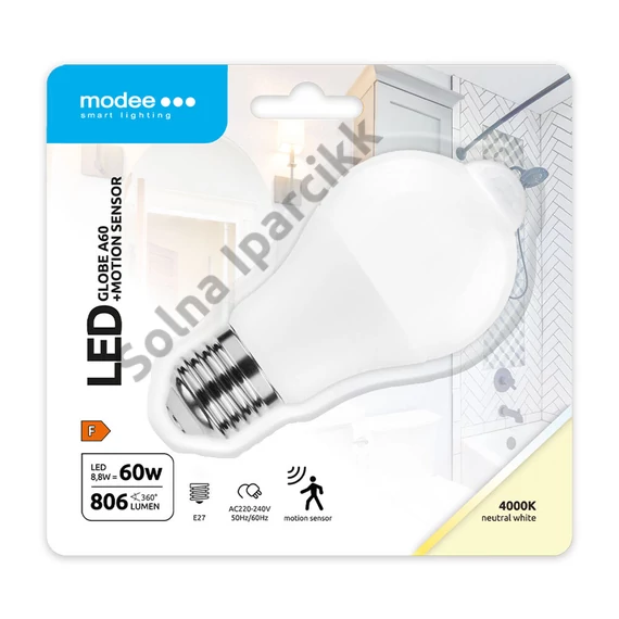 Modee LED Smart (PIR Sensor) Globe (Gömb) A60 8,8W E27 200° 4000K (806 lumen)