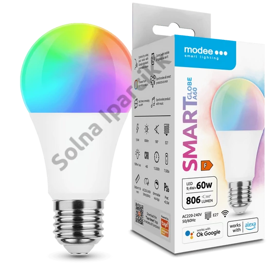 Modee LED Smart (Tuya Wi-Fi) Globe (Gömb) A60 9,4W E27 180° RGB (806 lumen)
