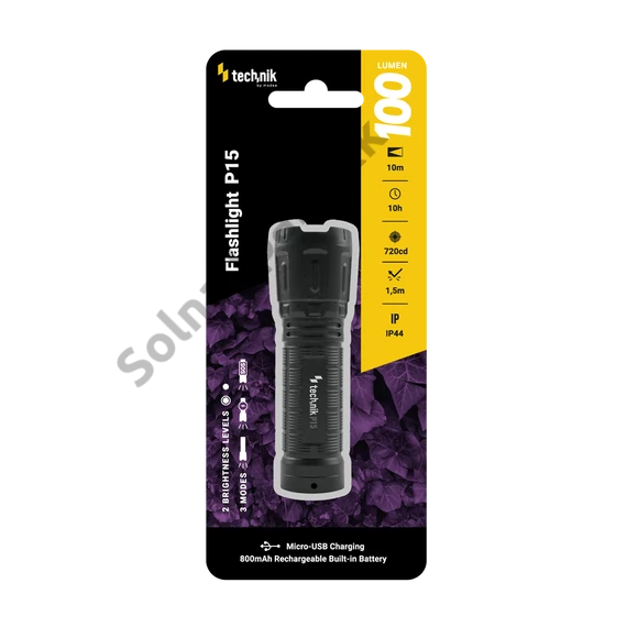 Technik Elemlámpa P15 (akkumulátoros) XPE LED + micro USB (100 lumen)