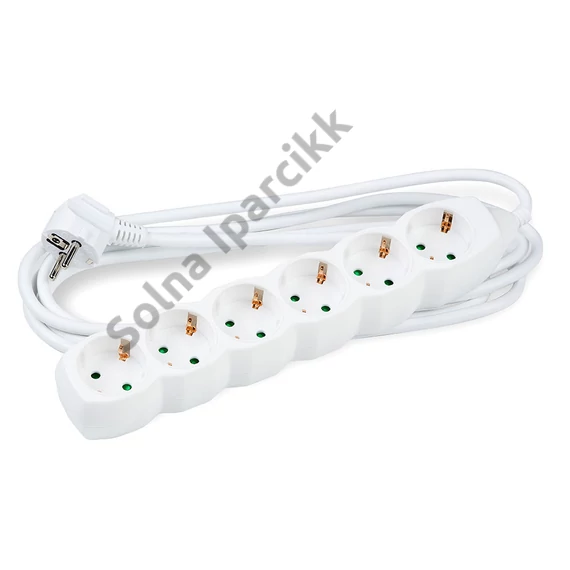 Technik Elosztó 6 utas 5m kábellel 1,5mm2 rézkábel (fehér) 16A