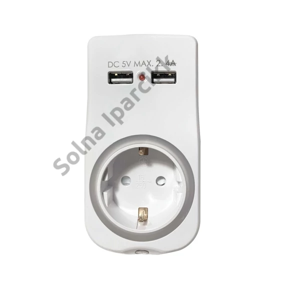 Technik Professional Elosztó Fali 1 utas Éjszakai Fénnyel + 2db USB