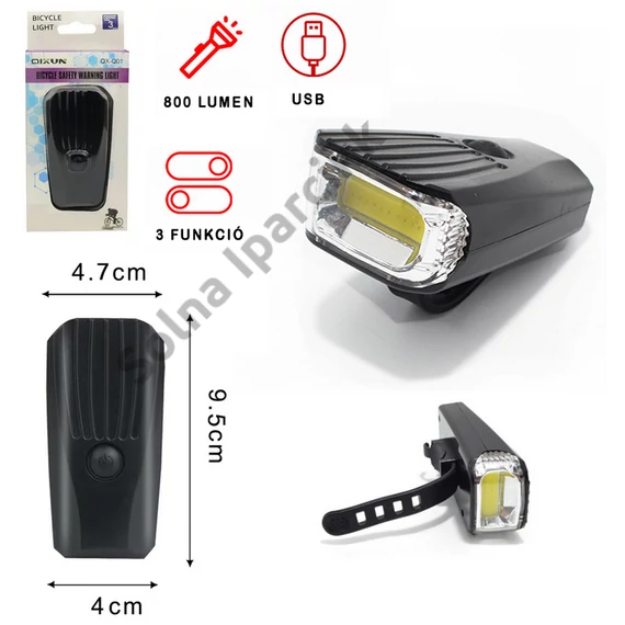Lámpa első USB-ről tölthető COBled 800Lm QX-Q01 (kormányra)