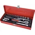 Kép 1/3 - EXTOL PREMIUM  dugókulcs készlet,  CV., racsnis 45fog ; 1/4" 30db, normál (4-14mm) dugófejek, bitdugófej (-, +, imbusz, torx), fém doboz